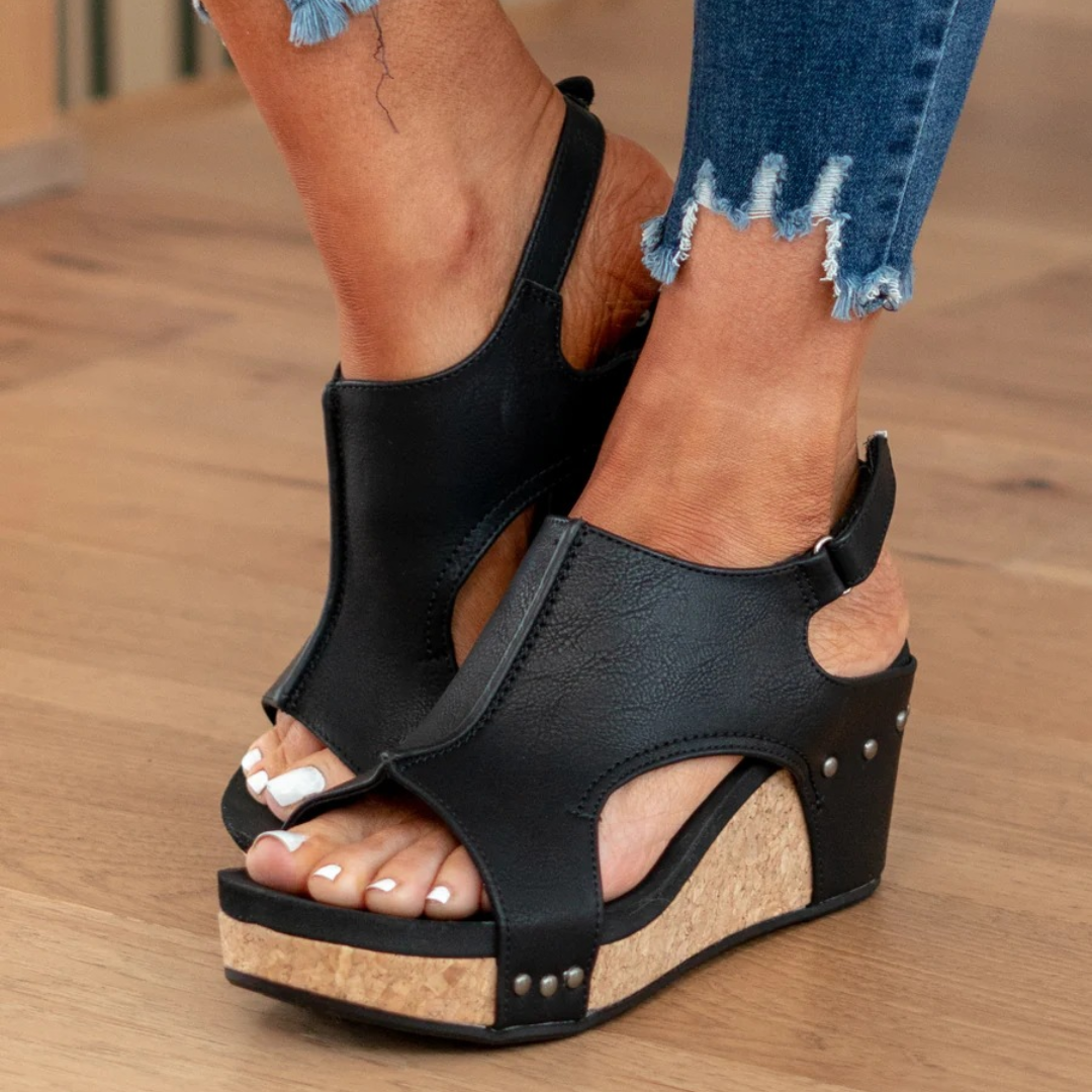 Linda™ | Suede Wedge Sandals 5
