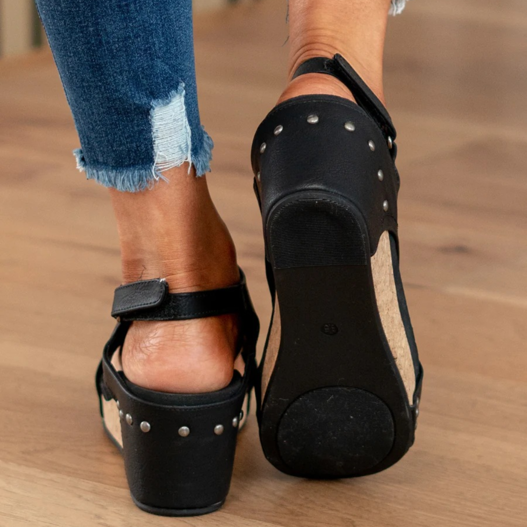 Linda™ | Suede Wedge Sandals 7