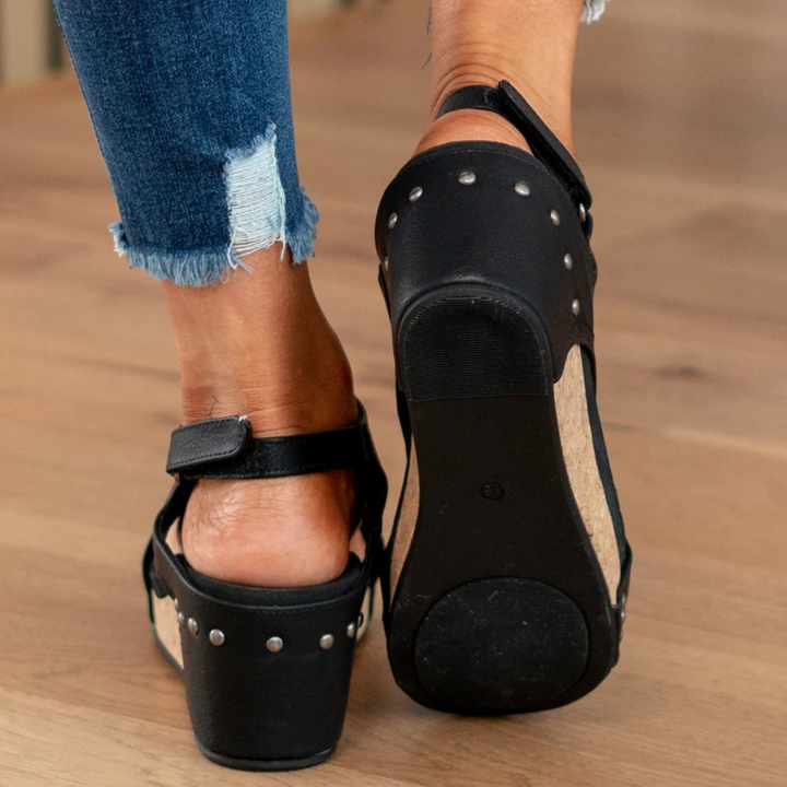 Linda™ | Suede Wedge Sandals 7