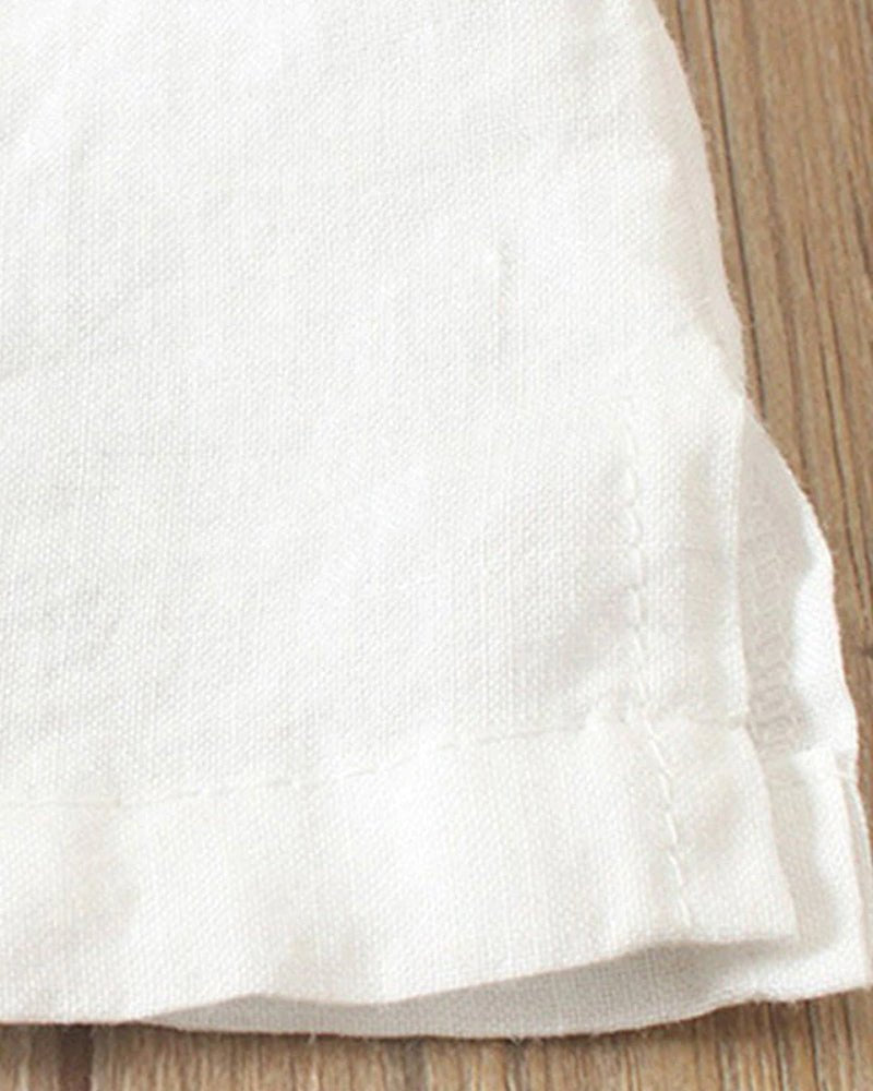 Top casual da donna con bottoni frontali, scollo rotondo e maniche corte