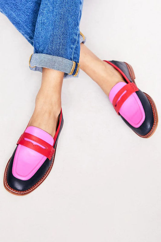 Lunessa™ | Black Loafers with Colored Accent 0