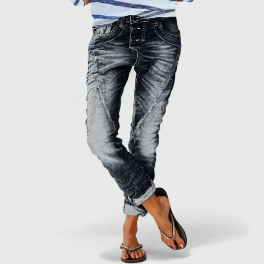 Marcella | Women's Distressed Wide Leg Jeans 0