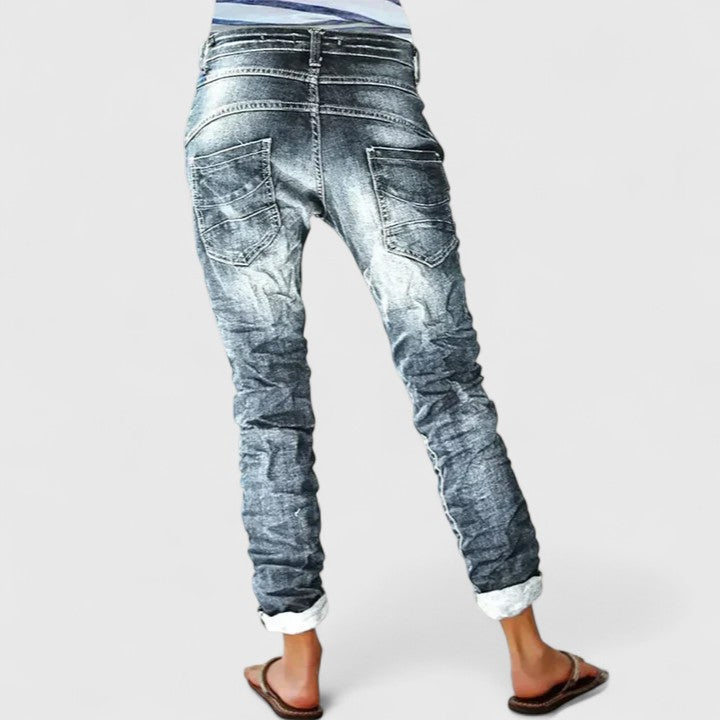 Marcella | Women's Distressed Wide Leg Jeans 3
