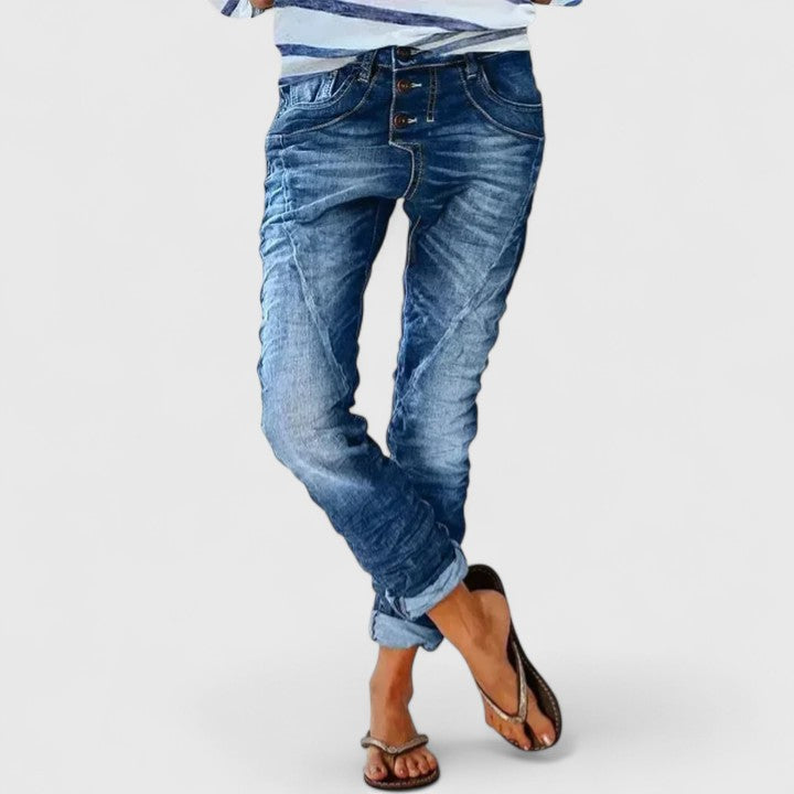 Marcella | Women's Distressed Wide Leg Jeans 5