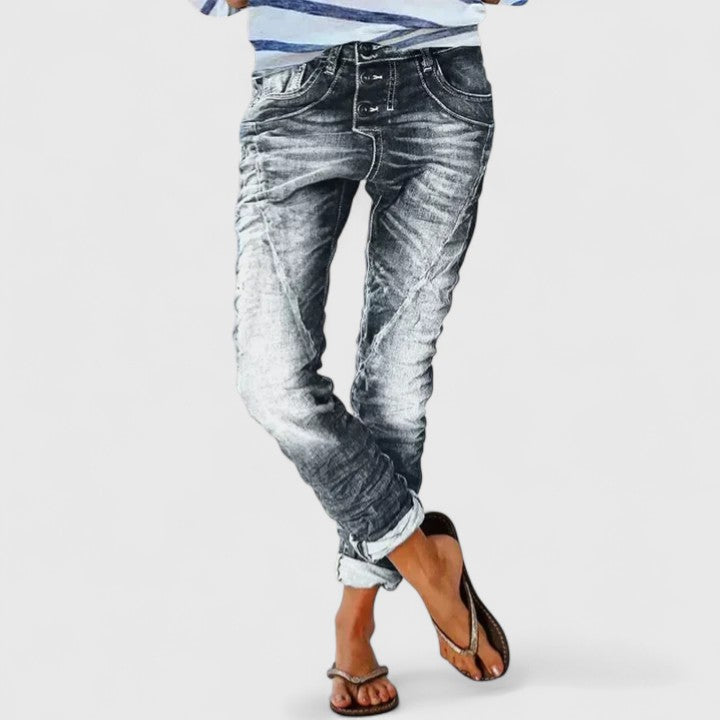 Marcella | Women's Distressed Wide Leg Jeans 6