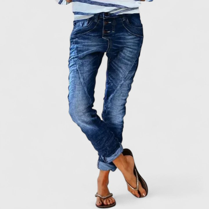 Marcella | Women's Distressed Wide Leg Jeans 7