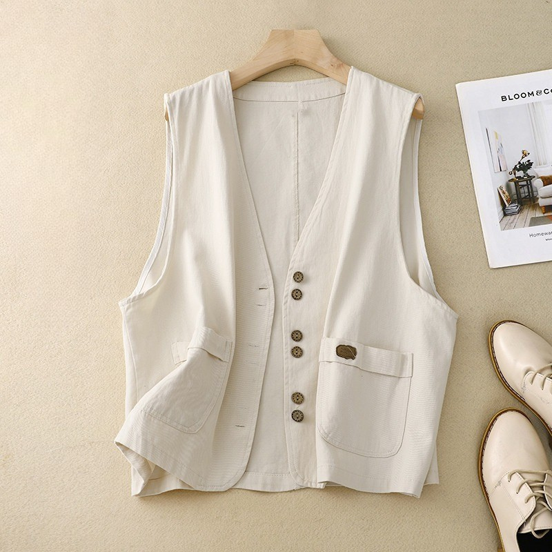 Gilet comodo con bottoni