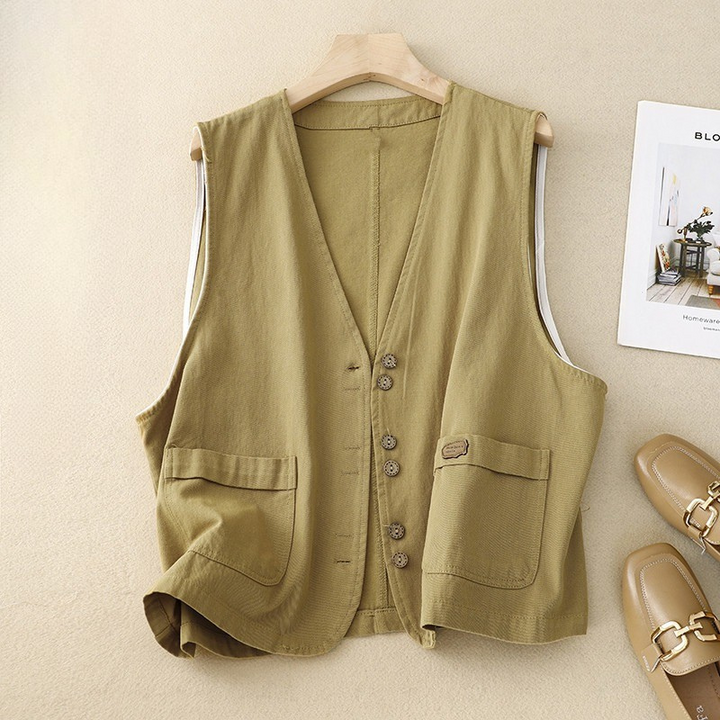Gilet comodo con bottoni