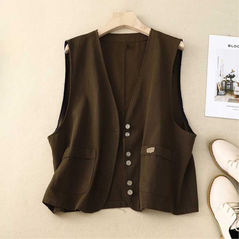 Gilet comodo con bottoni
