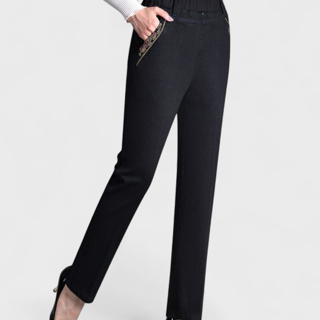 Marian™ | Women's Stretch Jeans with Side Pockets and Elastic Waist 3