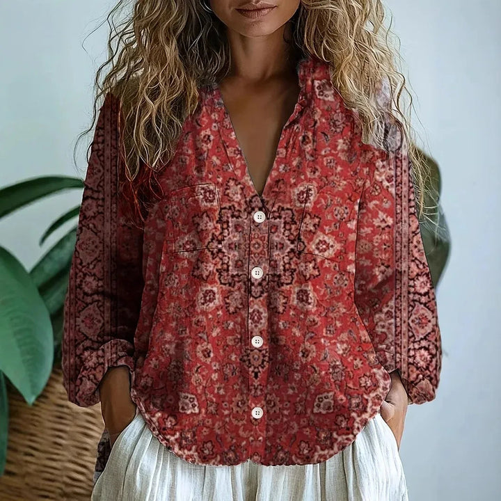 Blusa comoda con stampa naturale