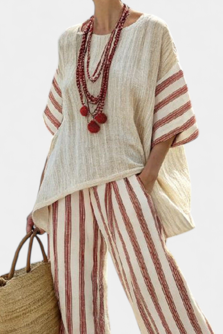 Mason | Breezy Striped Loose Top and Lightweight Linen Pants for Summer 1