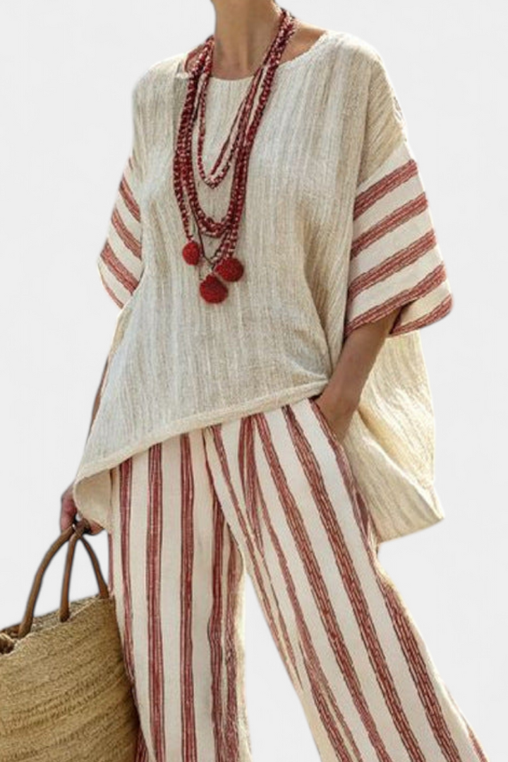 Mason | Breezy Striped Loose Top and Lightweight Linen Pants for Summer 1