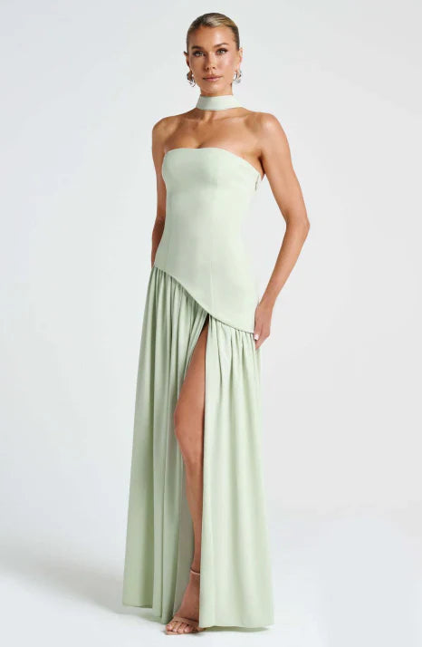 Women's Maxi Dress in Silk, Strapless and Sleeveless, Fluid