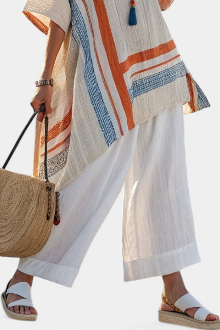 Mia | Elegant Asymmetrical Blouse and Lightweight Linen Pants 3