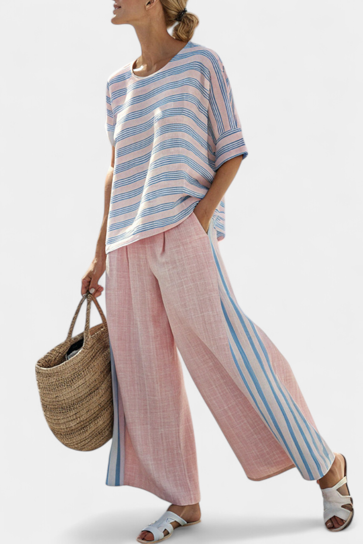 Mia | Relaxed Soft Blue Women's Pants 1
