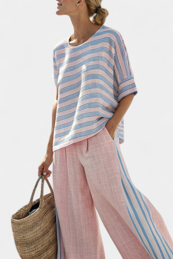 Mia | Relaxed Soft Blue Women's Pants 2