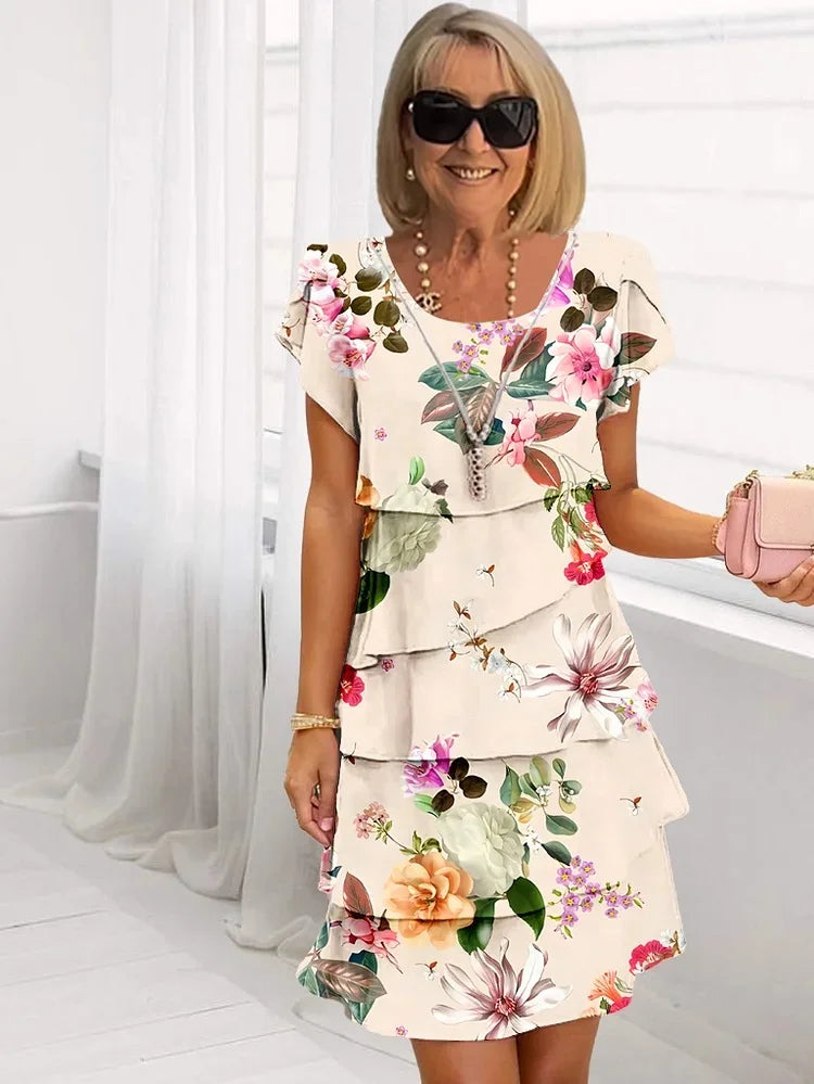 Mia™ | Ruffled Floral Pleated Dress 3