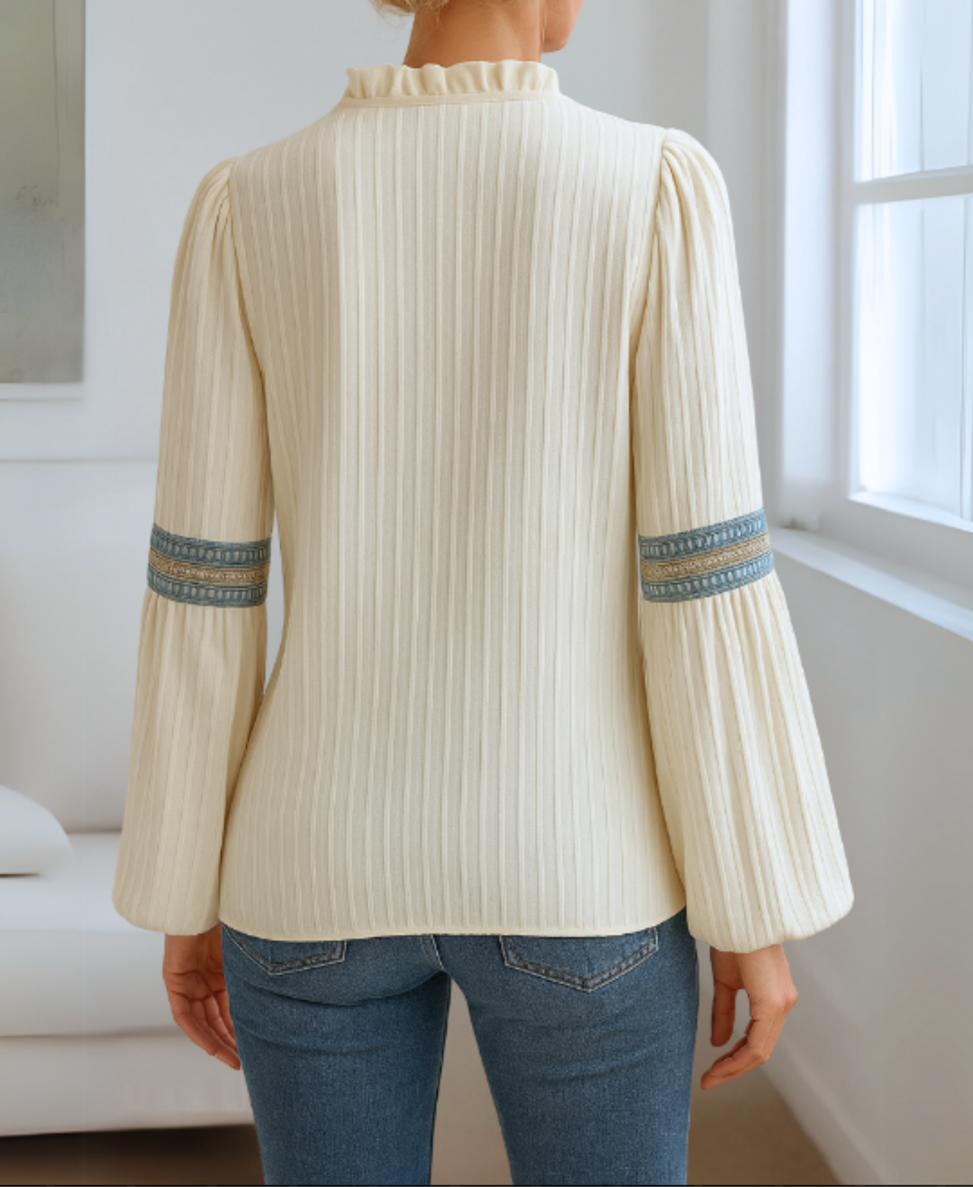 Blusa vintage con scollo a V
