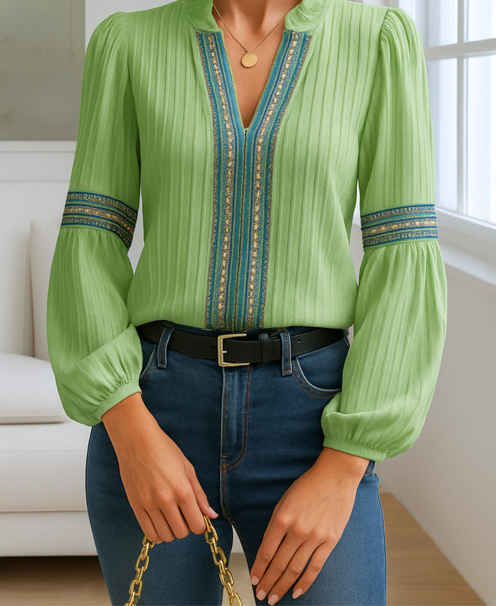 Blusa vintage con scollo a V