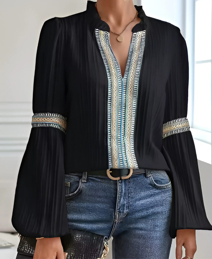 Blusa vintage con scollo a V