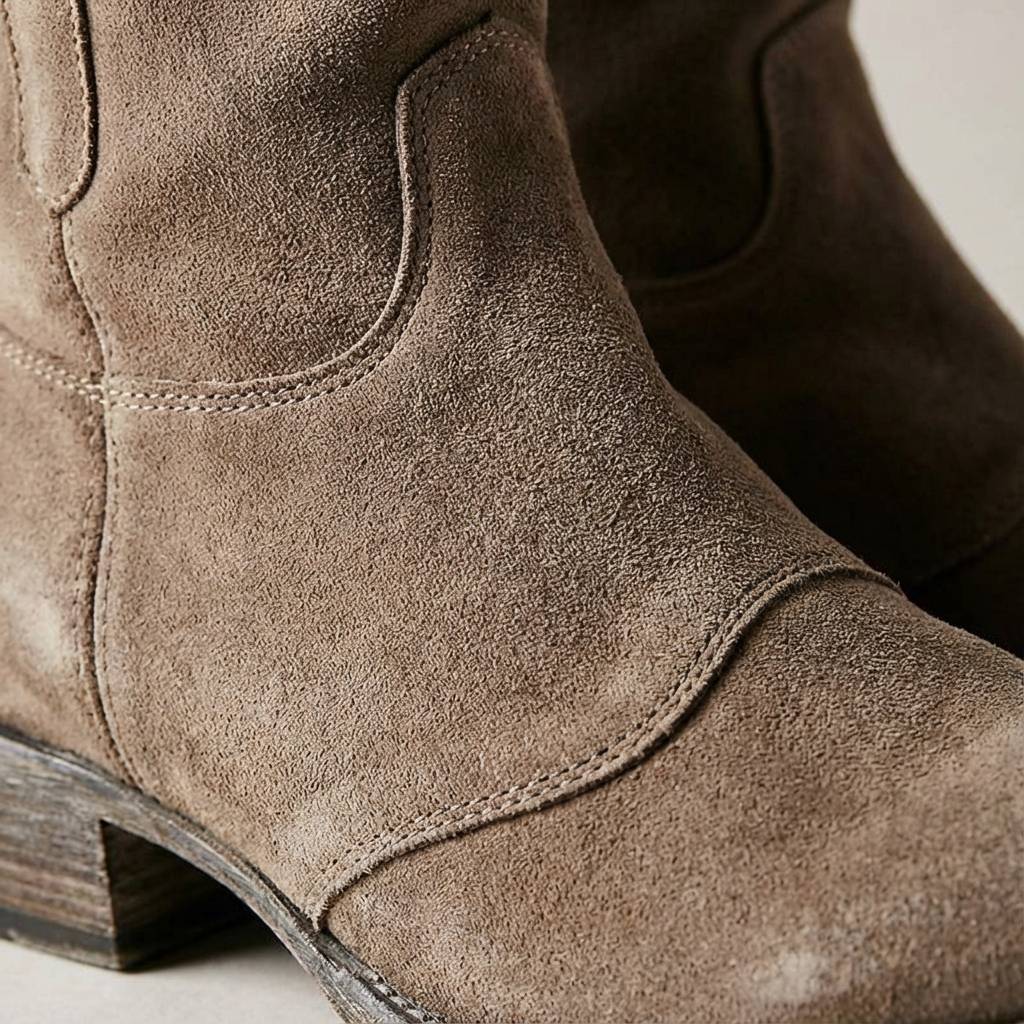 Women's Cowboy Ankle Boots Without Closure – Round Toe