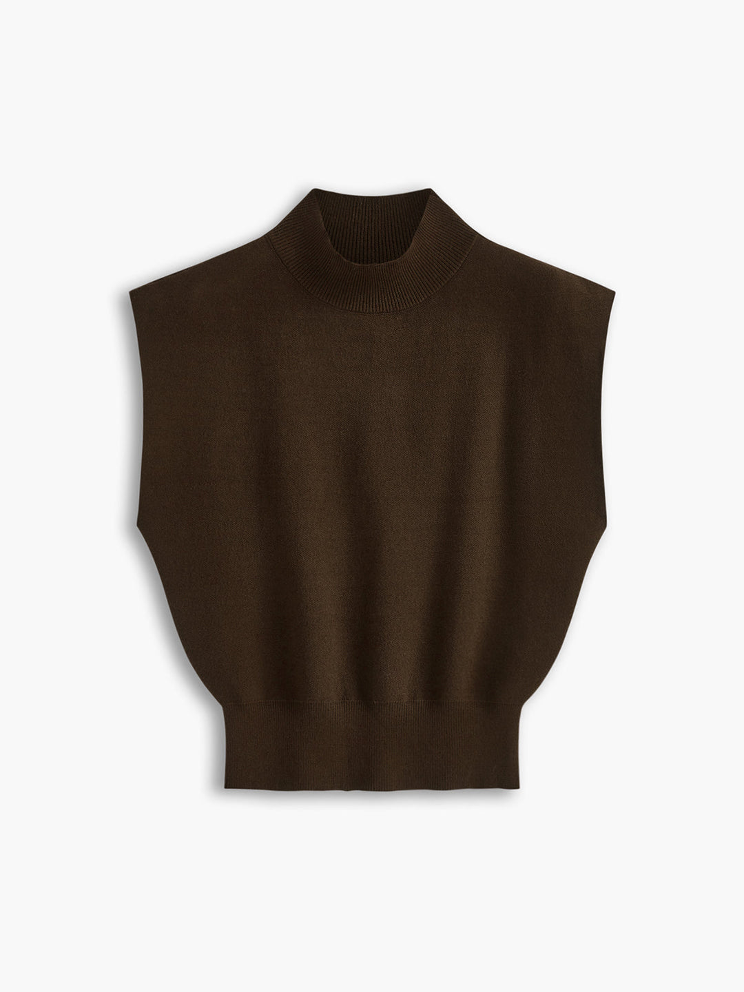 Top da donna senza maniche con collo alto finto e gilet con spalline imbottite
