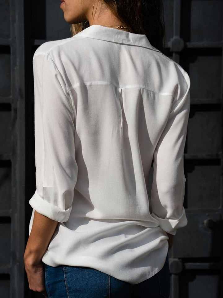 Camicia da donna a maniche lunghe con bottoni