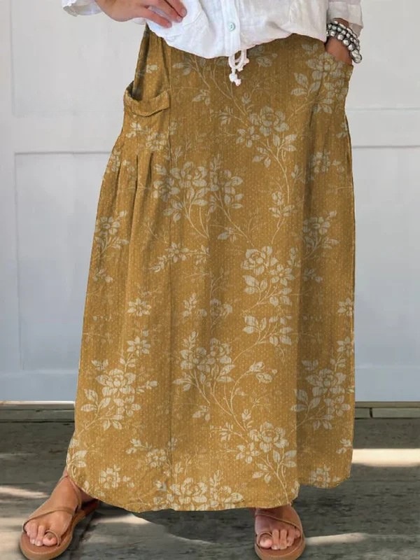 Princess™ | Vintage Floral Elastic waistband Pocket Skirt 1