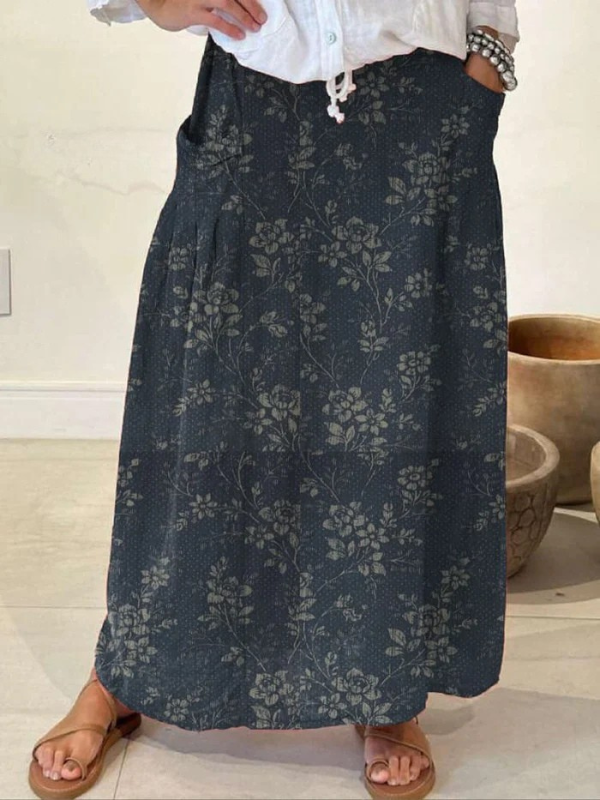 Princess™ | Vintage Floral Elastic waistband Pocket Skirt 2