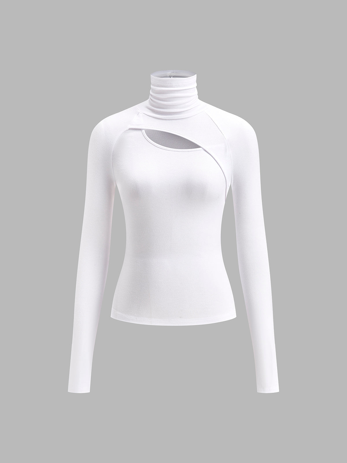 Women's Turtleneck Cutout Top Long Sleeve Fitted Going Out Top