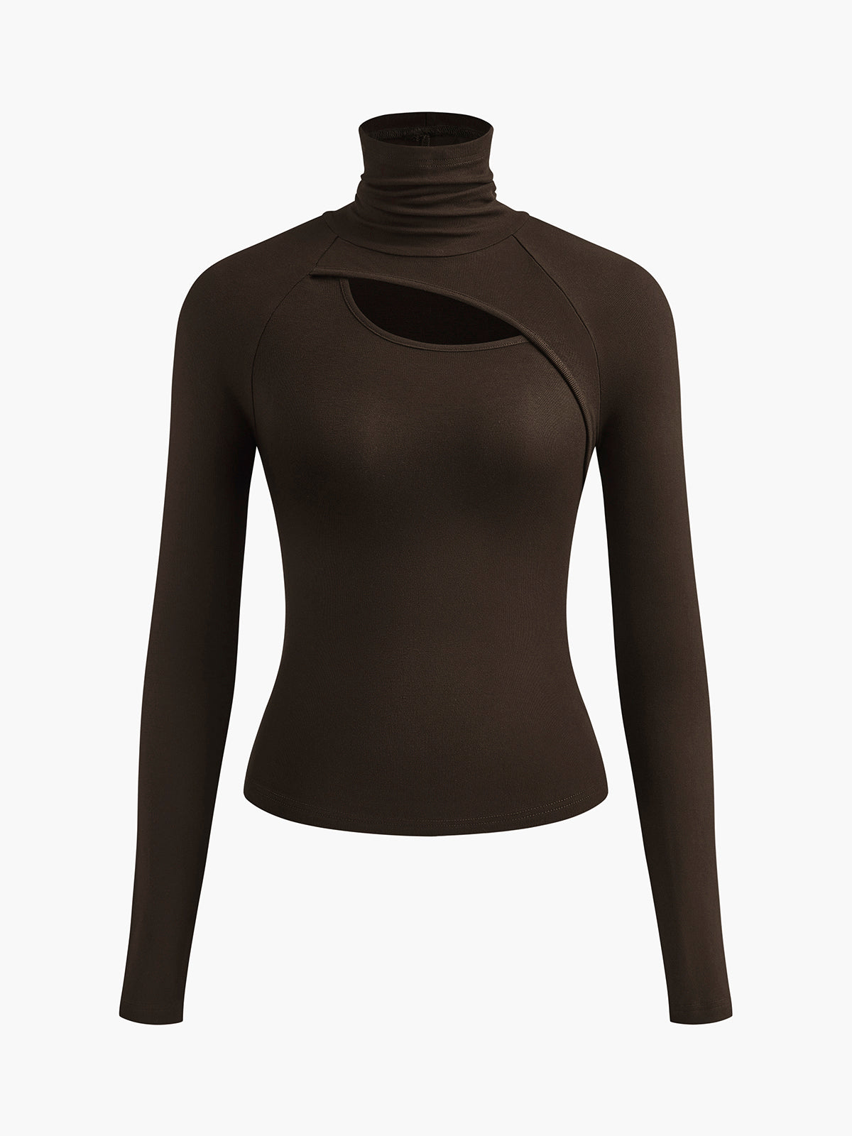 Women's Turtleneck Cutout Top Long Sleeve Fitted Going Out Top