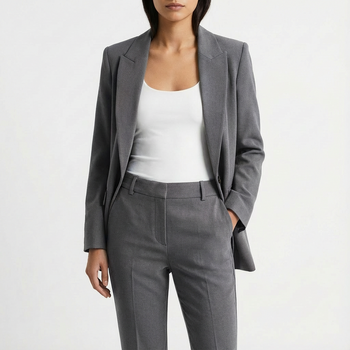 Completo giacca blazer aderente in velluto da donna