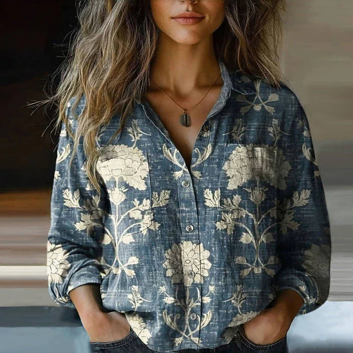 Blusa vintage bohemien con motivo