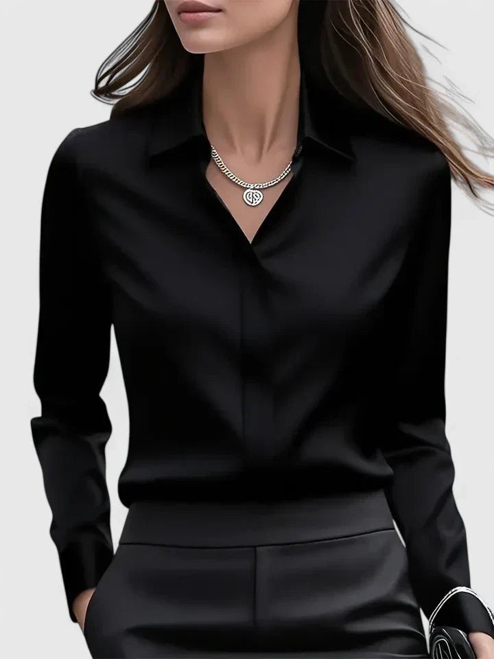 Women's Elegant Button Down Shirt with Concealed Placket