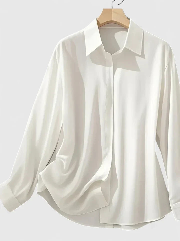 Women's Elegant Button Down Shirt with Concealed Placket