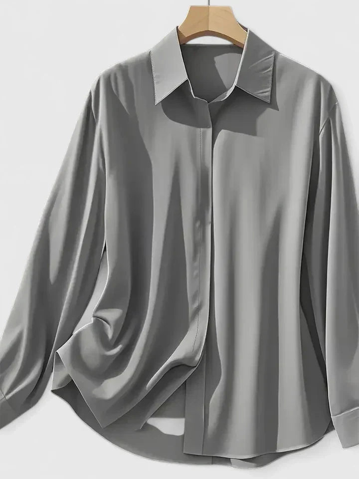 Women's Elegant Button Down Shirt with Concealed Placket