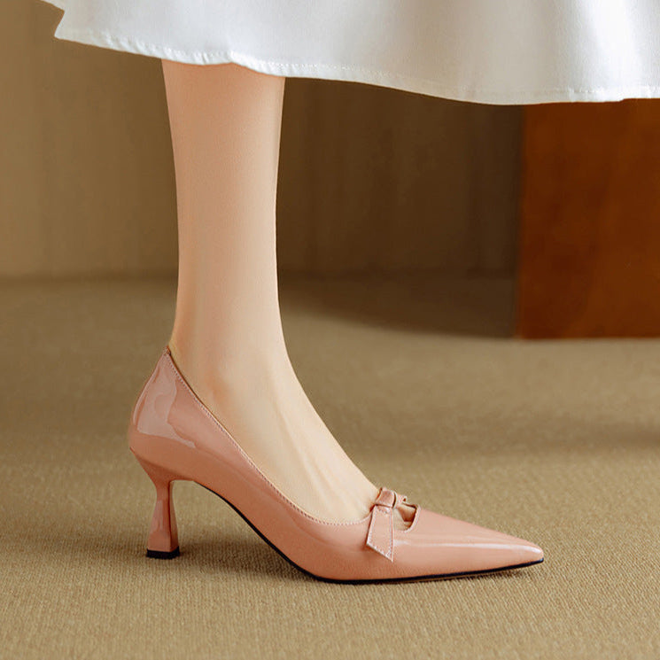 Rosalind | Women's Bow Detail Pumps Pointed Toe Kitten Heel Shoes 3