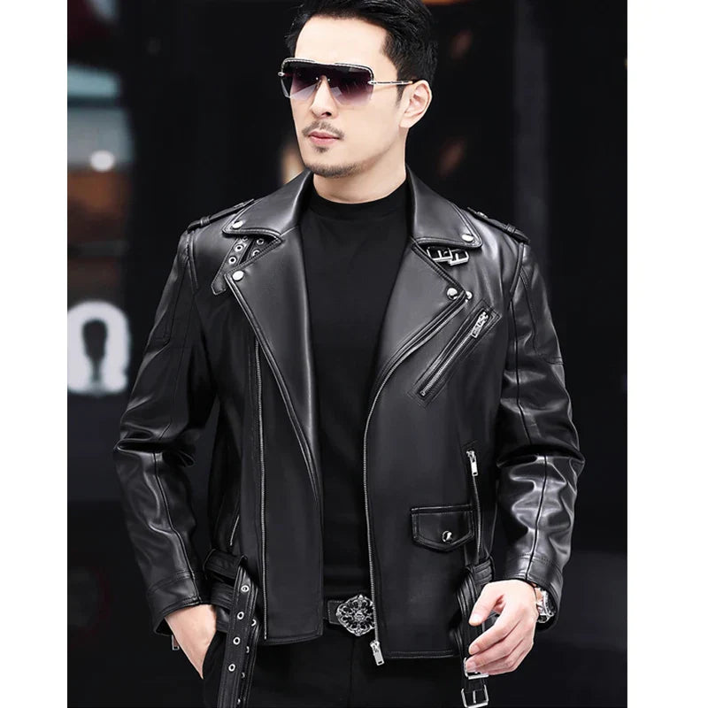 Men's Eco-Leather Zip Sleeveless Bomber Fashion Moto Biker Punk