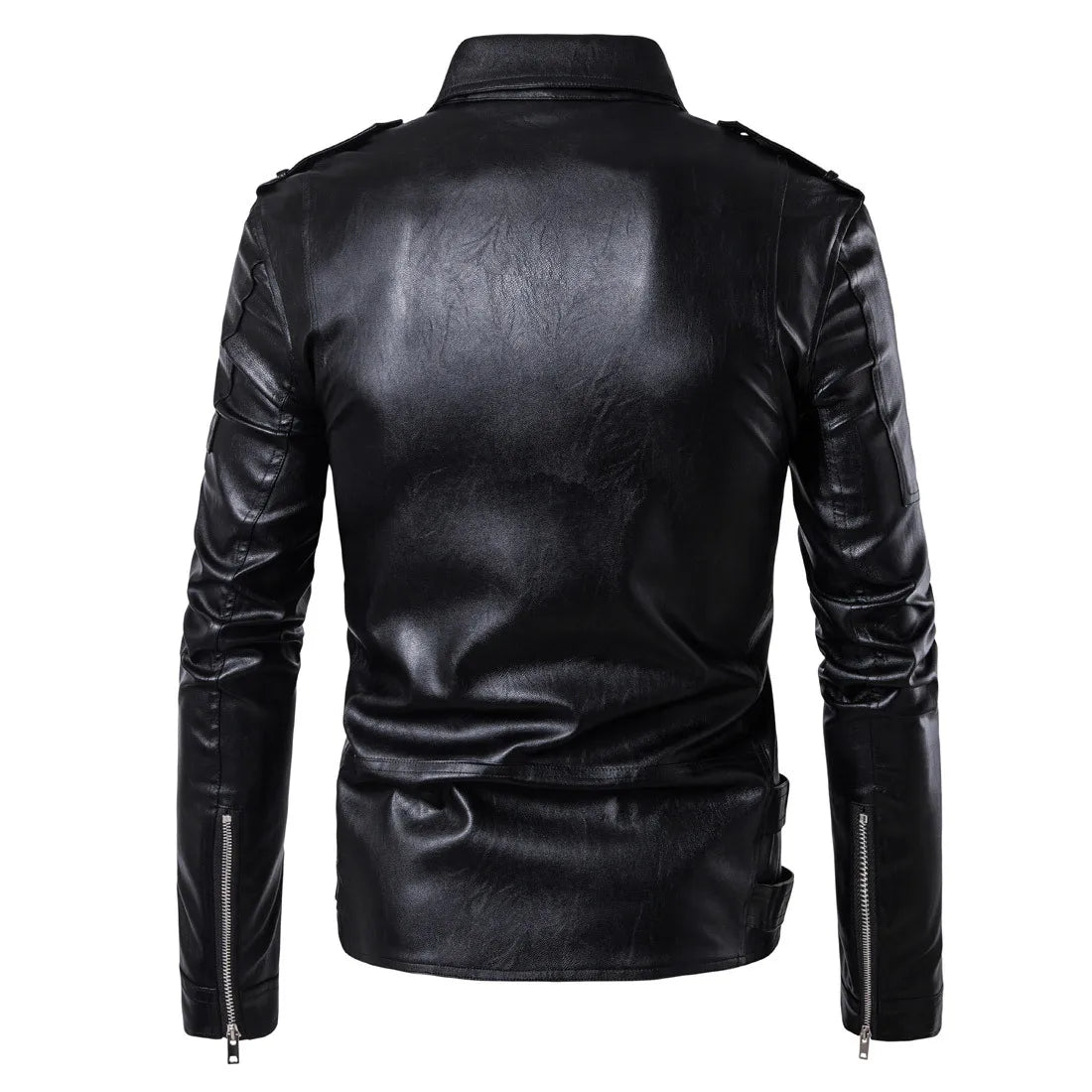 Men's Eco-Leather Zip Sleeveless Bomber Fashion Moto Biker Punk