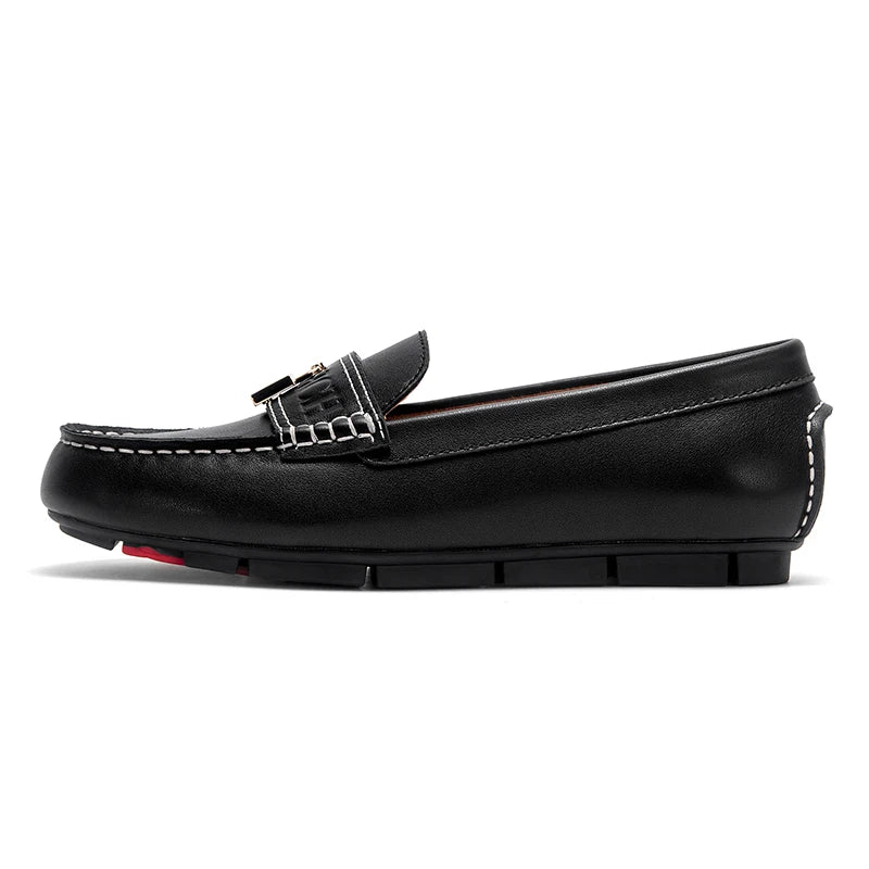 Women's Casual Leather Ballerina with Round Toe