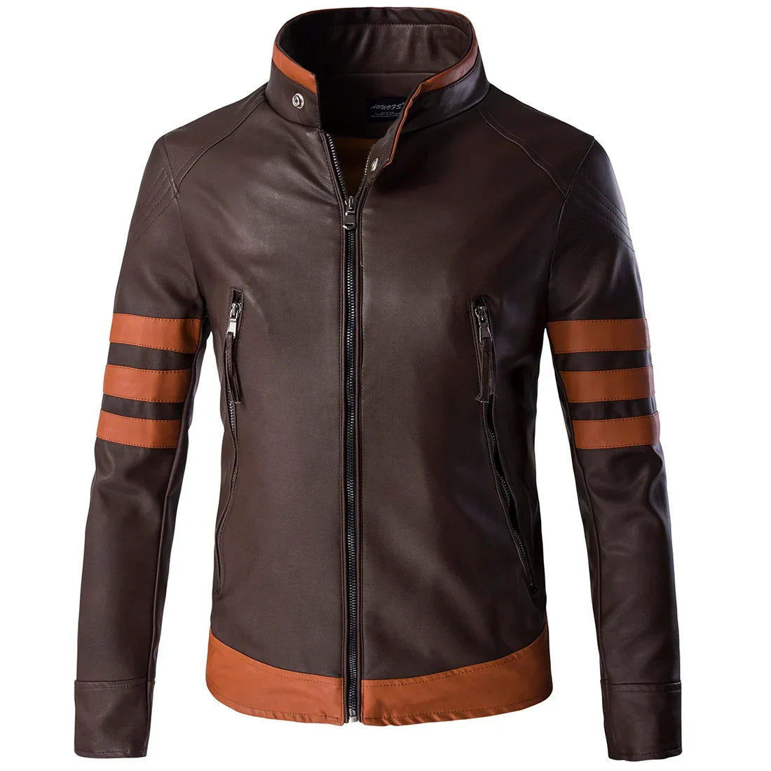 Men's Slim Fit Short Sleeveless Retro Logan Bomber PU Leather Jacket