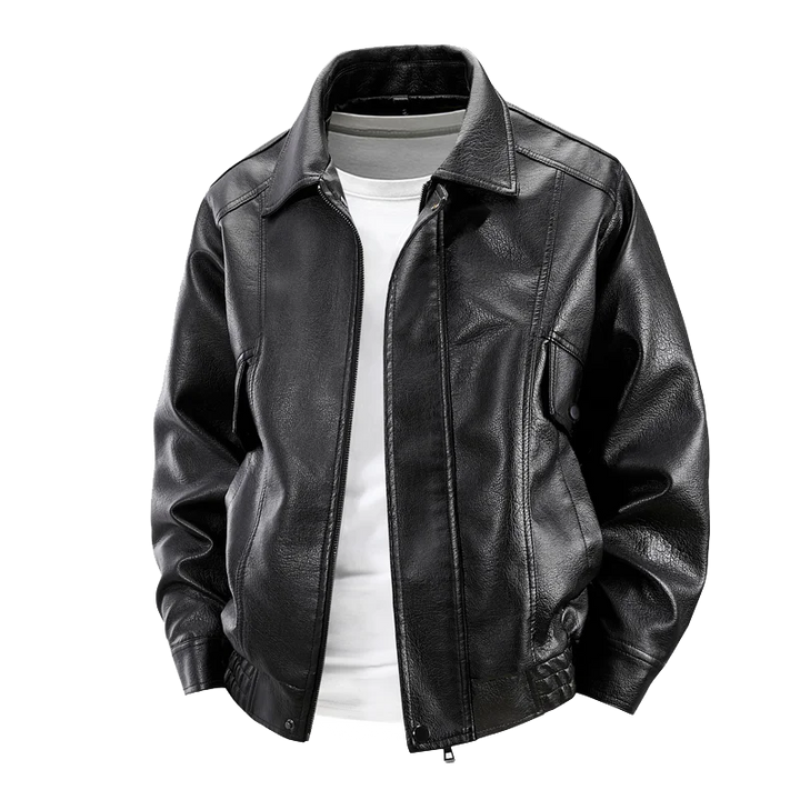 Giacca bomber in pelle da uomo senza maniche slim fit casual  