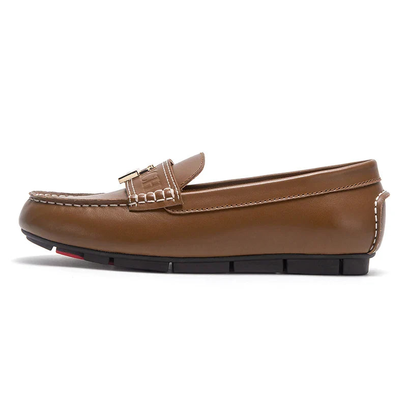 Women's Casual Leather Ballerina with Round Toe
