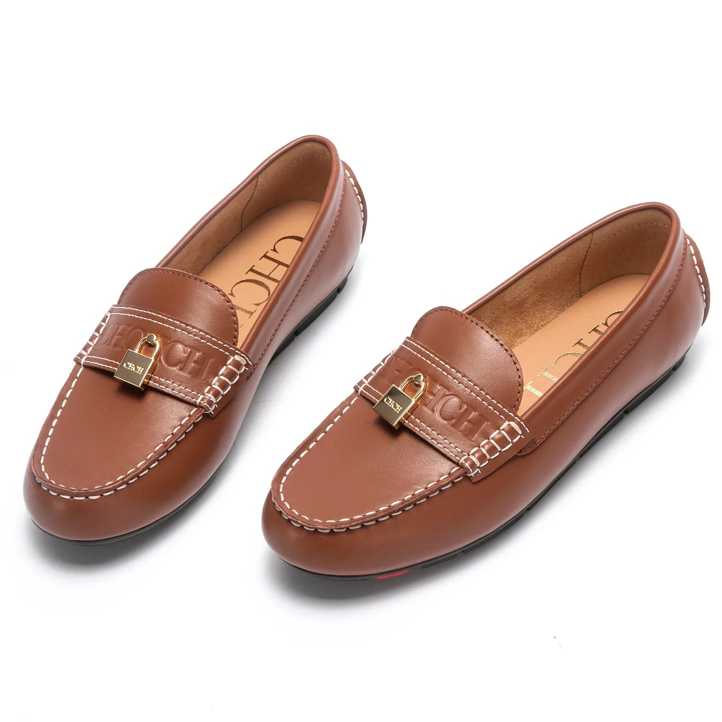 High-Quality Leather Women's Ballerina Shoes Round Toe Casual Business