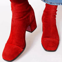 Square toe heeled boots