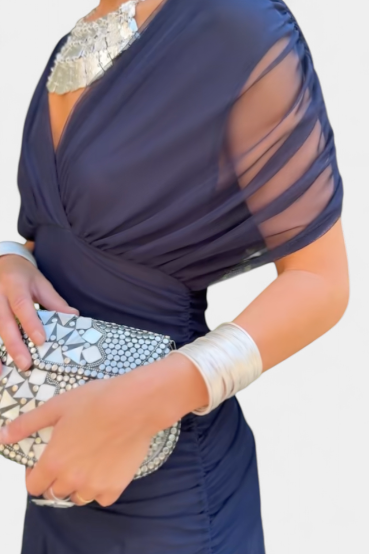 Elegant Women's Velvet Sleeveless Dress with V-Neck