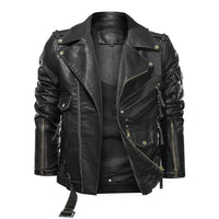 Giacca da uomo in pelle sintetica PU senza maniche con tasche con zip
