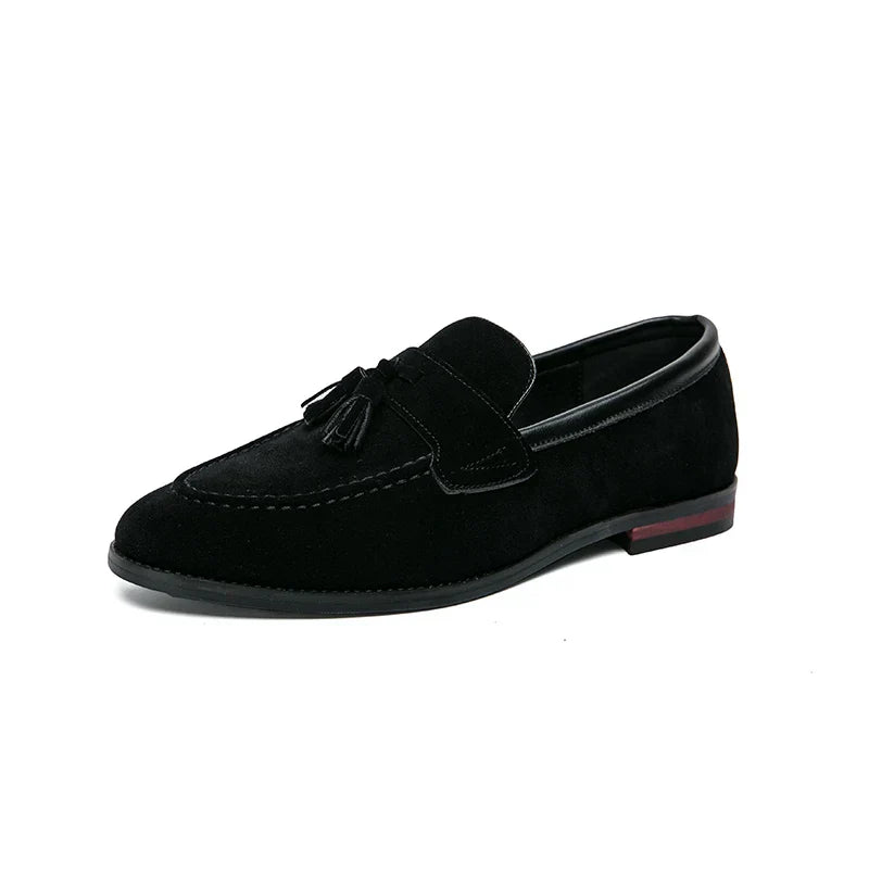 Men's Casual Suede Moccasins with Fringe for Walking