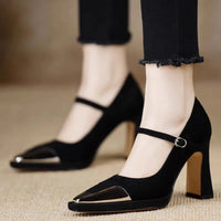 Elegante Mary Jane-pumps med høj hæl og tåkap til kvinder